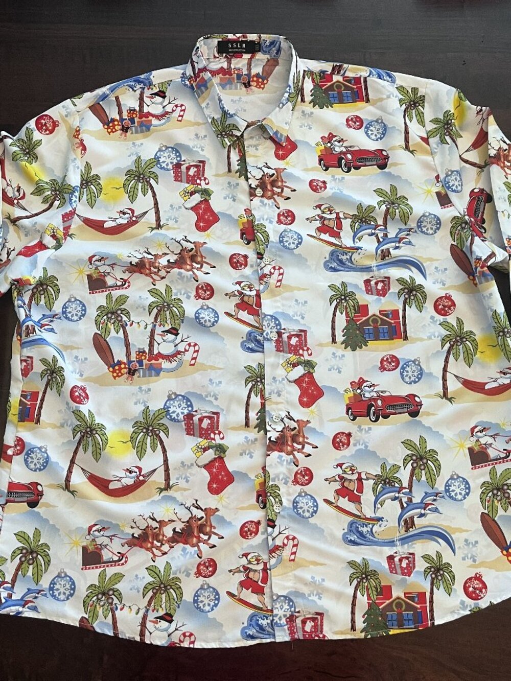 Christmas Shirt Button Down 3XL - Fun Print